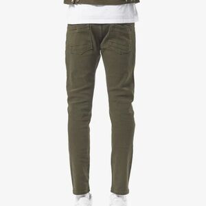 COPPER RIVET RIPPED SLIM JEAN (OLIVE) 38X 32